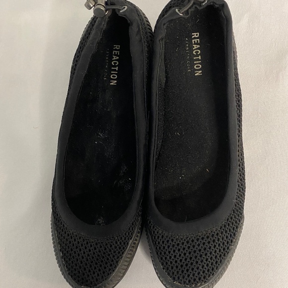 Reaction Kenneth Cole Shoes Black Flats with Draw String Summer Beach Size 8 - Picture 6 of 7